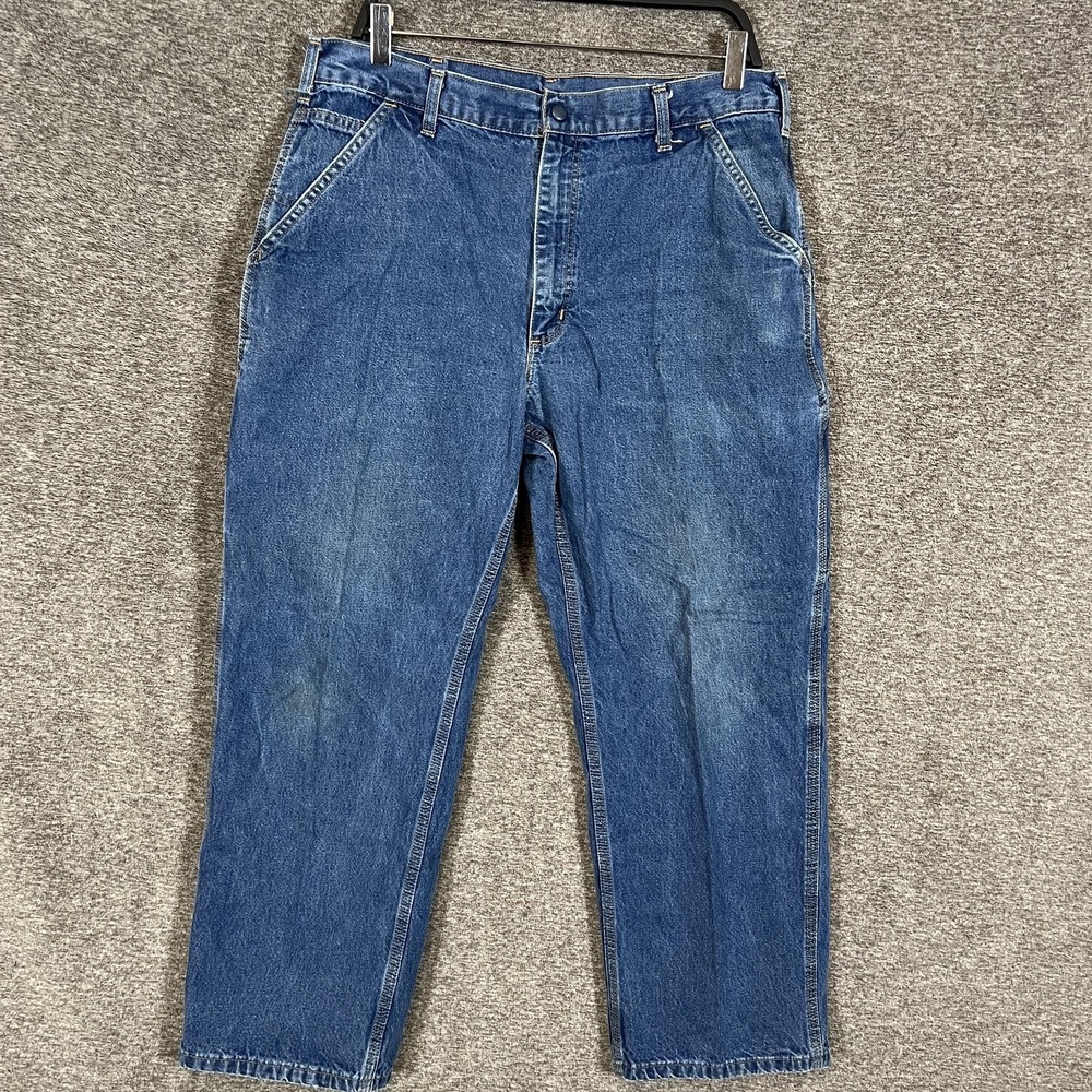 Carhartt FRB13 Jeans Mens 36x30 Blue Relaxed Fit Flame Resistant Denim Workwear